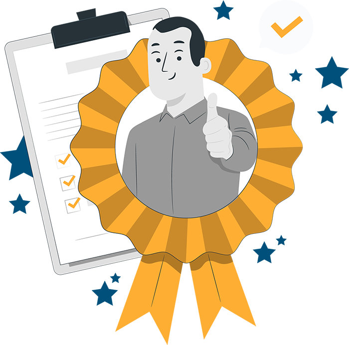 Medalha de qualidade.